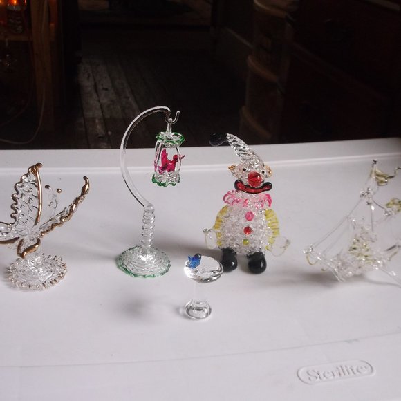 None Accents Vintage 5 Pc Of Spun Glass Figurines Poshmark